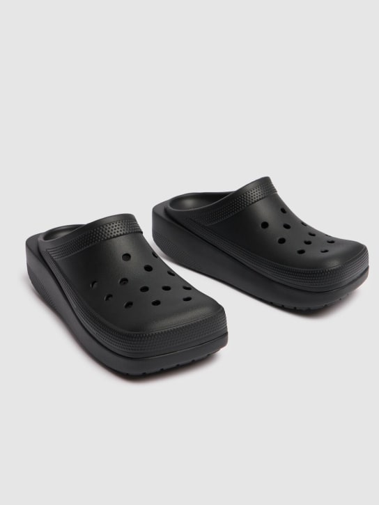Crocs: Blunt toe slides - Black - women_1 | Luisa Via Roma