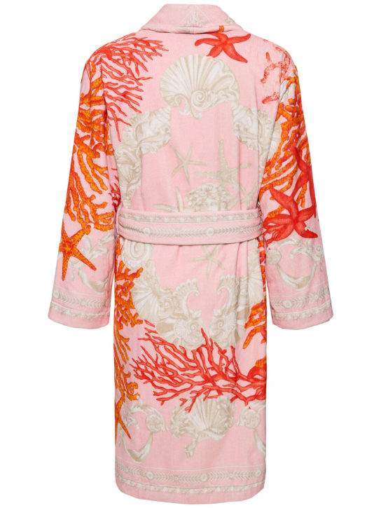 Versace: Barocco De La Mer bathrobe - Pink - ecraft_2 | Luisa Via Roma