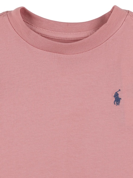 Polo Ralph Lauren: T-Shirt aus Baumwolljersey mit gesticktem Logo - Rosa - kids-girls_1 | Luisa Via Roma