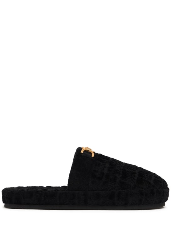 Versace: Icon slippers - Black - ecraft_0 | Luisa Via Roma