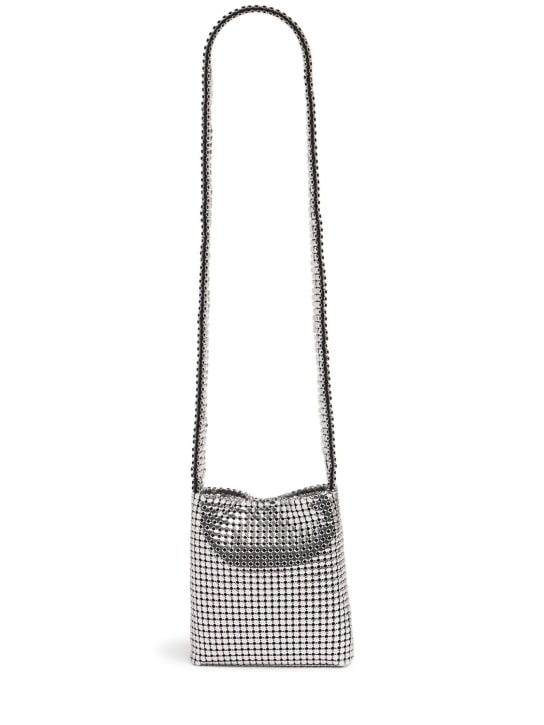 Rabanne: Mini Pixel mesh shoulder bag - Gümüş - women_0 | Luisa Via Roma