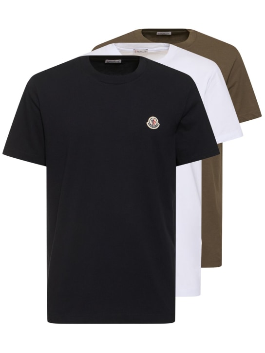 Moncler: Pack of 3 cotton t-shirts - men_0 | Luisa Via Roma