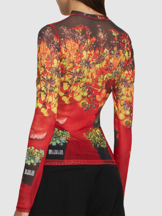 JW Anderson: Printed sheer tech long sleeve top - women_2 | Luisa Via Roma