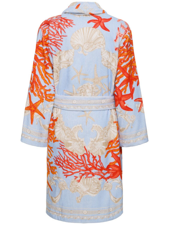 Versace: Barocco De La Mer bathrobe - Blue - men_2 | Luisa Via Roma