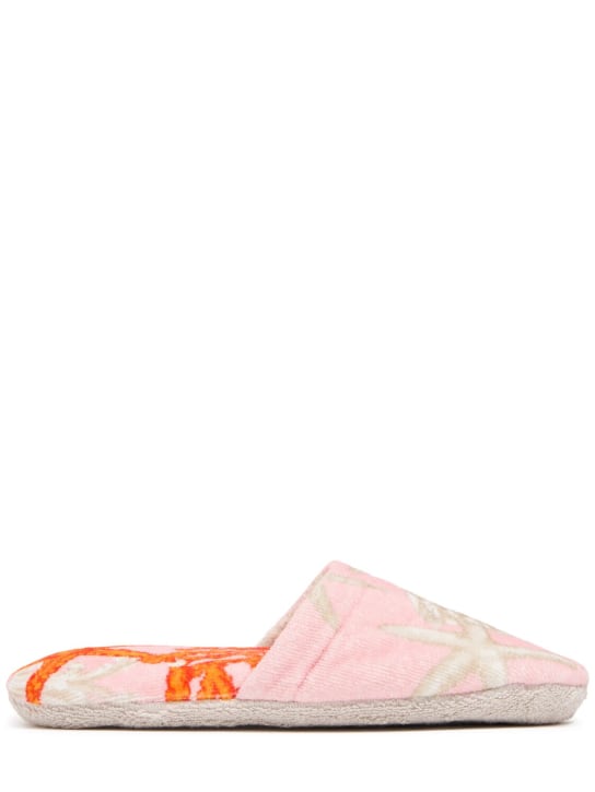 Versace: Barocco De La Mer bath slippers - Pink - ecraft_0 | Luisa Via Roma