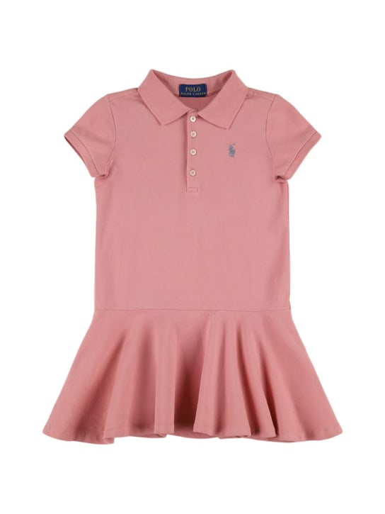 Polo Ralph Lauren: Stretch cotton piquet polo dress - Pink - kids-girls_0 | Luisa Via Roma