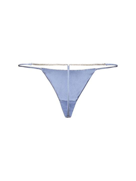 Fleur Du Mal: Chain luxe satin silk thong - women_1 | Luisa Via Roma