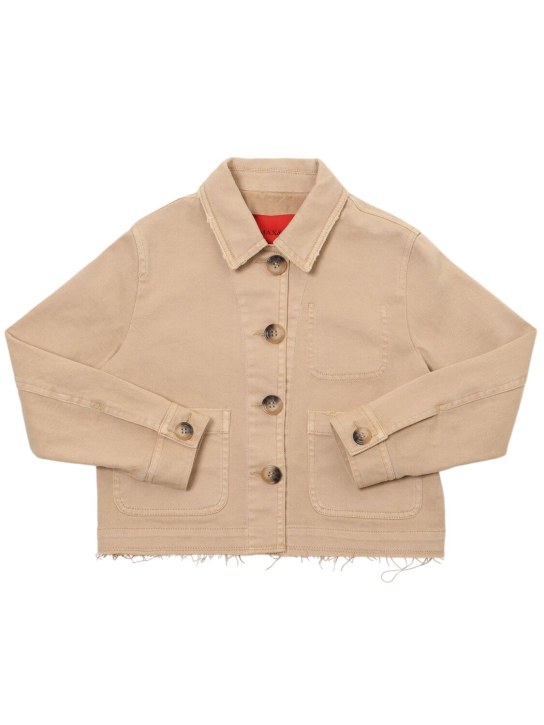 MAX&Co.: Cotton blend gabardine jacket - Bej - kids-girls_0 | Luisa Via Roma