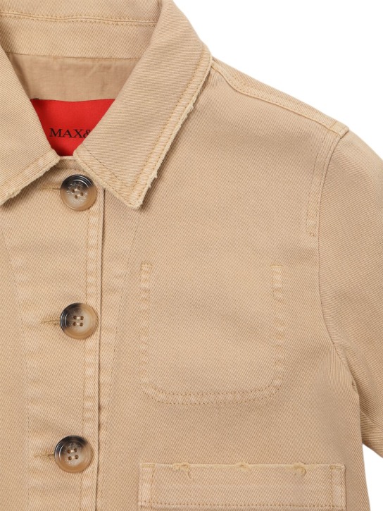 MAX&Co.: Cotton blend gabardine jacket - Bej - kids-girls_1 | Luisa Via Roma