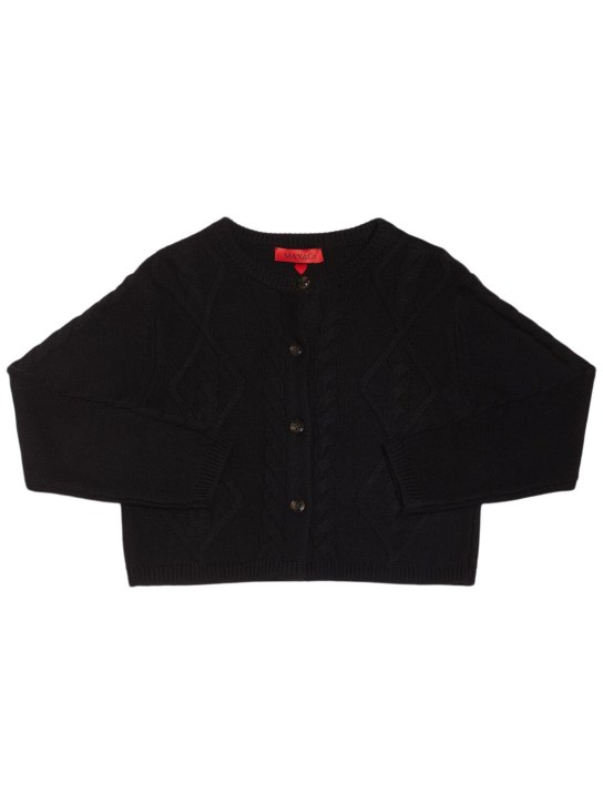 MAX&Co.: 羊毛混纺针织开衫 - 黑色 - kids-girls_0 | Luisa Via Roma
