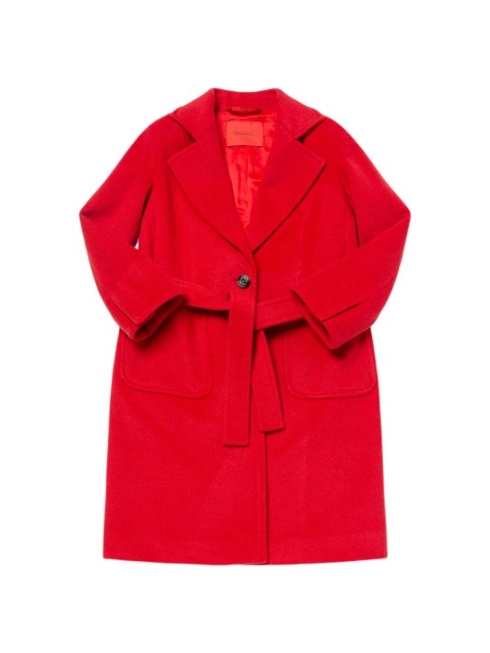 MAX&Co.: Belted wool coat - Red - kids-girls_0 | Luisa Via Roma