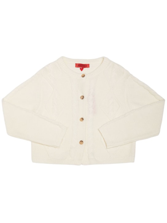 MAX&Co.: Cardigan en maille de laine mélangée - Blanc - kids-girls_0 | Luisa Via Roma
