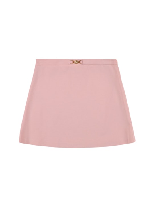 Versace: Viscose blend compact jersey mini skirt - Pembe - kids-girls_0 | Luisa Via Roma