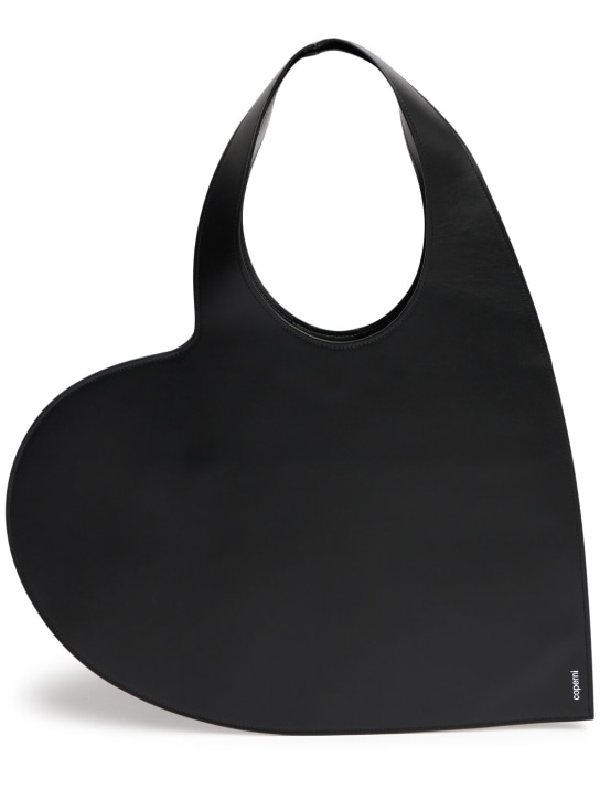 Coperni: Heart leather shoulder bag - Black - women_0 | Luisa Via Roma