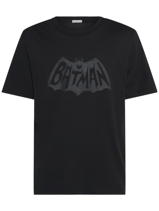 Moncler: T-shirt en jersey de coton Batman - Noir - men_0 | Luisa Via Roma