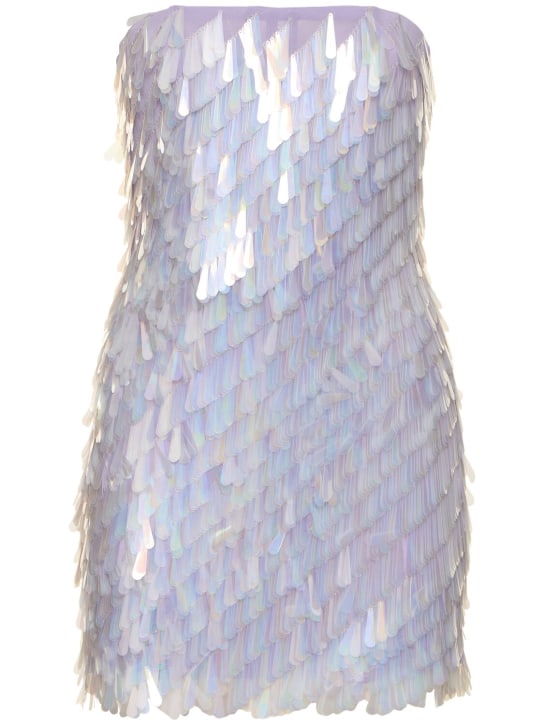 The Attico: Embellished strapless mini dress - Renkli - women_0 | Luisa Via Roma