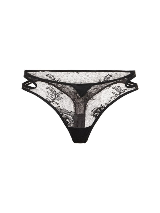 Fleur Du Mal: Bouquet sheer lace thong - women_0 | Luisa Via Roma