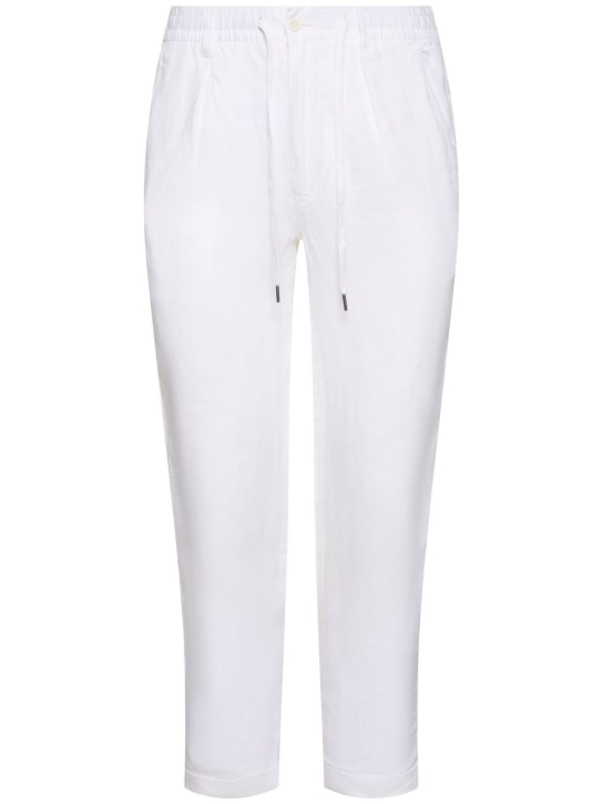 Polo Ralph Lauren: Pantaloni dritti in lino - Ceramic White - men_0 | Luisa Via Roma