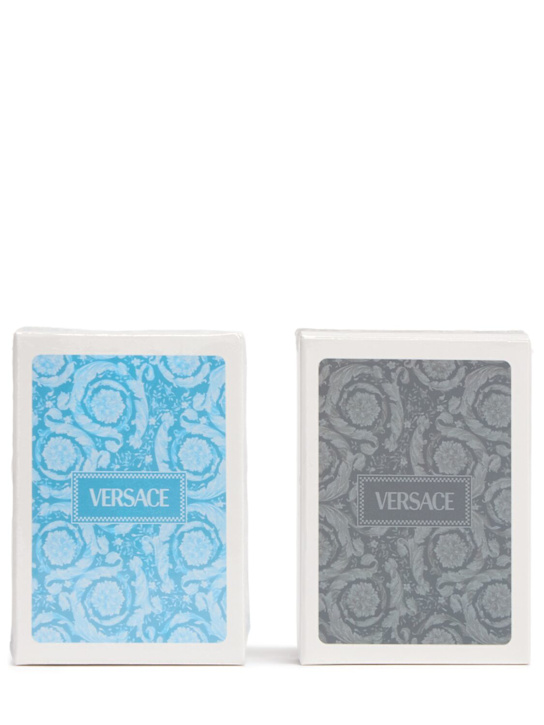 Versace: 2 Decks of Barocco playing cards - Silver - ecraft_0 | Luisa Via Roma