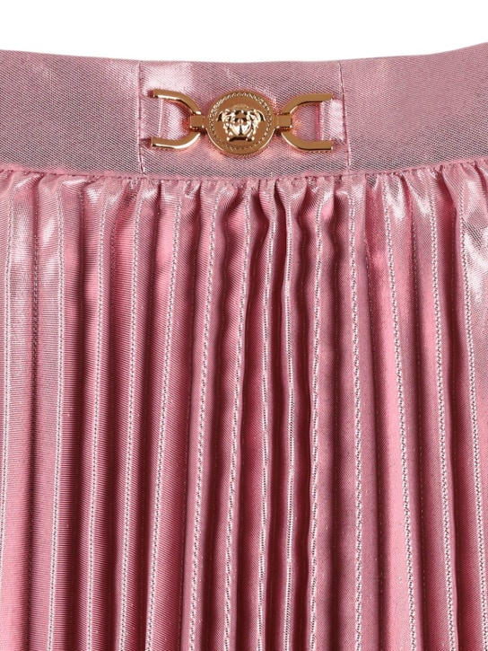 Versace: 폴리 혼방 트윌 맥시 스커트 - 핑크 - kids-girls_1 | Luisa Via Roma
