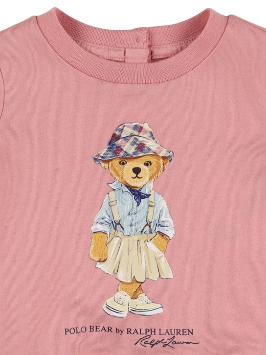 Polo Ralph Lauren: Bedrucktes T-Shirt aus Baumwolljersey - Rosa - kids-girls_1 | Luisa Via Roma