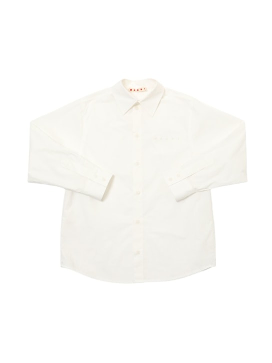 Marni Junior: Cotton poplin shirt - White - kids-boys_0 | Luisa Via Roma