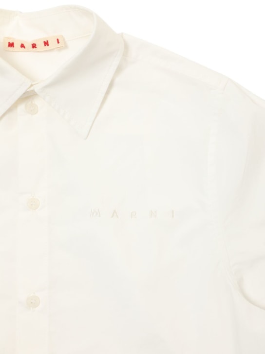Marni Junior: Camisa de popelina de algodón - Blanco - kids-boys_1 | Luisa Via Roma