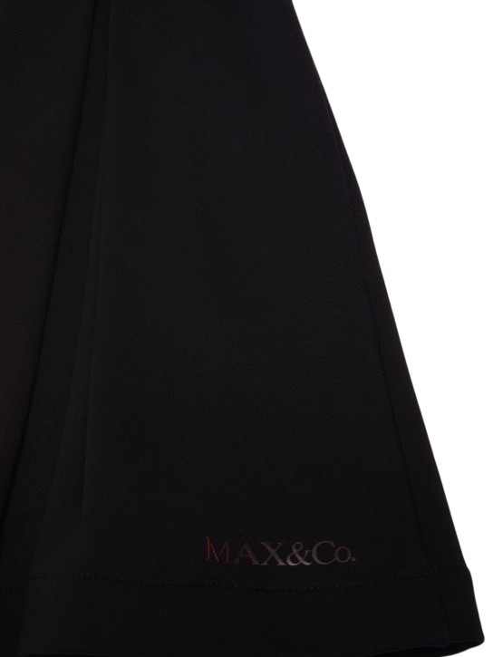 MAX&Co.: 棉质华达呢打褶迷你短裙 - 黑色 - kids-girls_1 | Luisa Via Roma