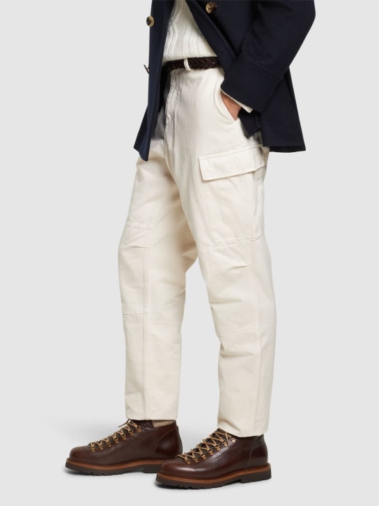 Brunello Cucinelli: Lace-up leather hiking boots - men_1 | Luisa Via Roma