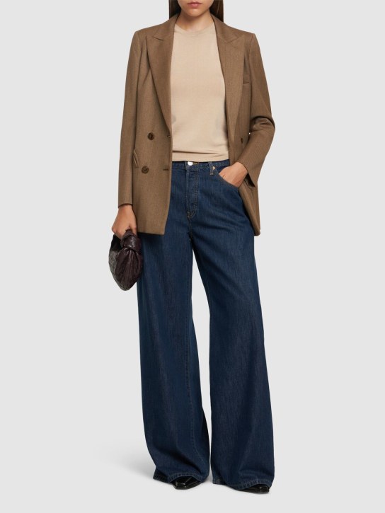 RE/DONE: Mid rise palazzo jeans - Blue - women_1 | Luisa Via Roma