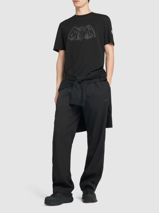 Moncler: Batman cotton jersey t-shirt - Black - men_1 | Luisa Via Roma