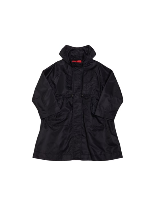 MAX&Co.: Hooded nylon raincoat - Black - kids-girls_0 | Luisa Via Roma
