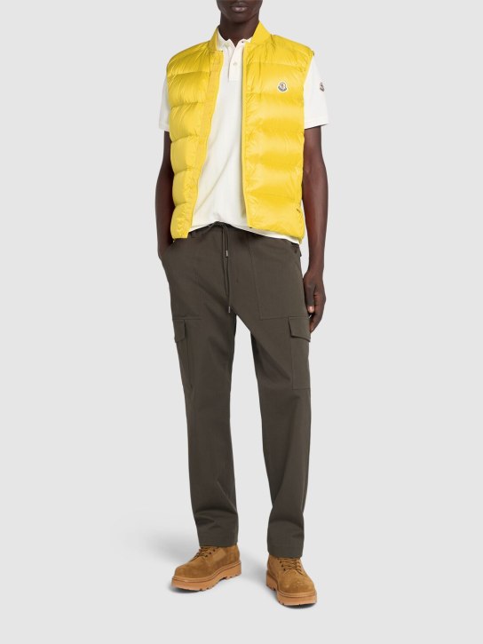 Moncler: Doudoune sans manches en nylon Serot - Jaune - men_1 | Luisa Via Roma