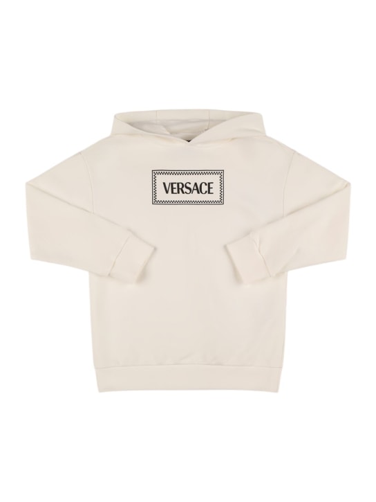 Versace: コットンフーデッドスウェットシャツ - kids-boys_0 | Luisa Via Roma