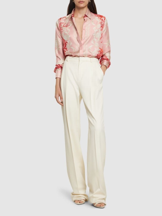 Versace: Chemise en sergé de soie imprimée - women_1 | Luisa Via Roma