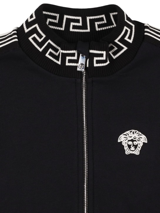Versace: ジップアップコットンスウェットシャツ - kids-boys_1 | Luisa Via Roma