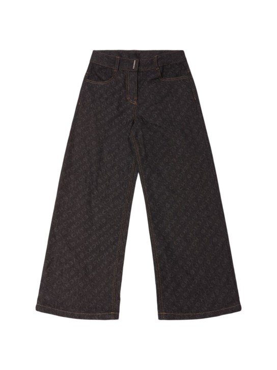 Givenchy: Jeans in denim di cotone con logo - kids-girls_0 | Luisa Via Roma