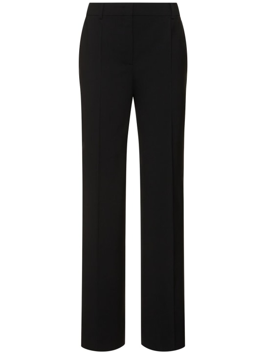 Alberta Ferretti: Stretch wool straight pants - women_0 | Luisa Via Roma