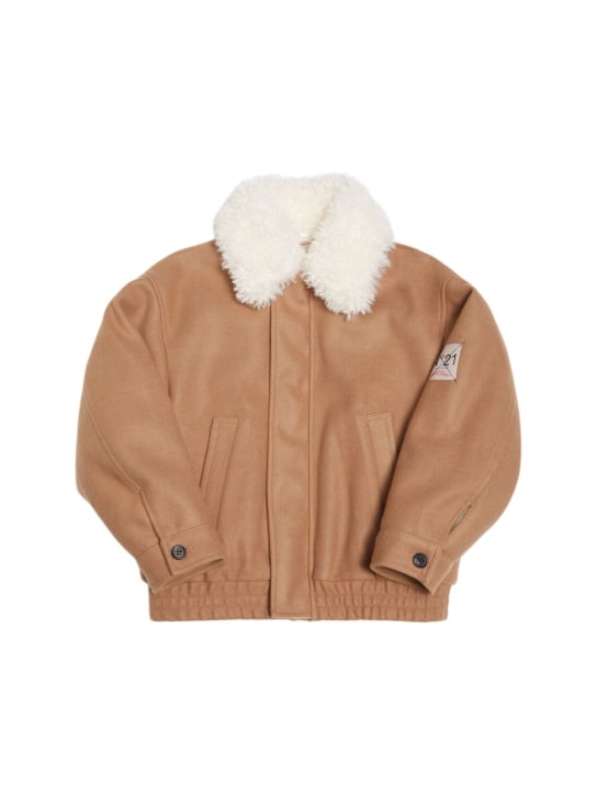 N°21: Bomber in poly e pelliccia sintetica - Marrone - kids-girls_0 | Luisa Via Roma