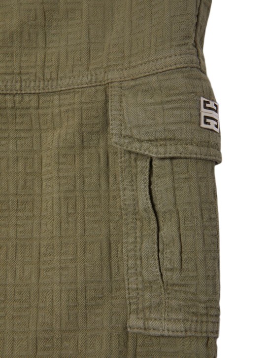 Givenchy: Pantaloni in cotone jacquard - Khaki - kids-girls_1 | Luisa Via Roma