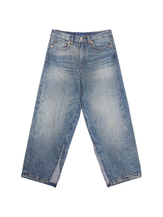 MM6 Maison Margiela: Jeans in denim di cotone - Blu - kids-girls_0 | Luisa Via Roma