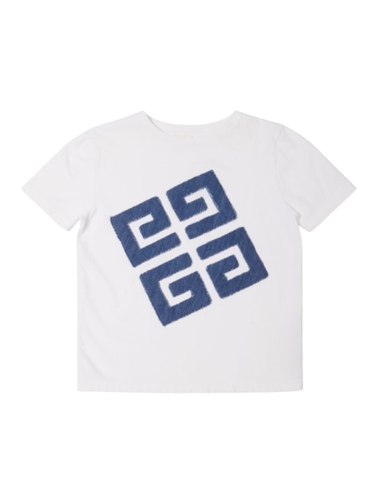 Givenchy: Embroidered cotton jersey t-shirt - kids-boys_0 | Luisa Via Roma