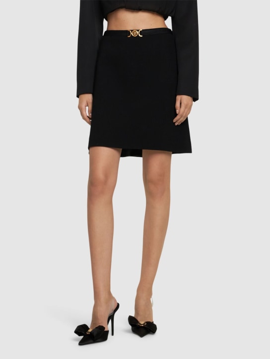 Versace: 110mm Satin slingback heels - women_1 | Luisa Via Roma