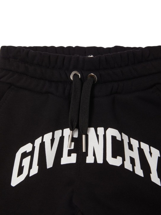 Givenchy: Pantaloni in felpa di misto cotone con stampa - Nero - kids-girls_1 | Luisa Via Roma