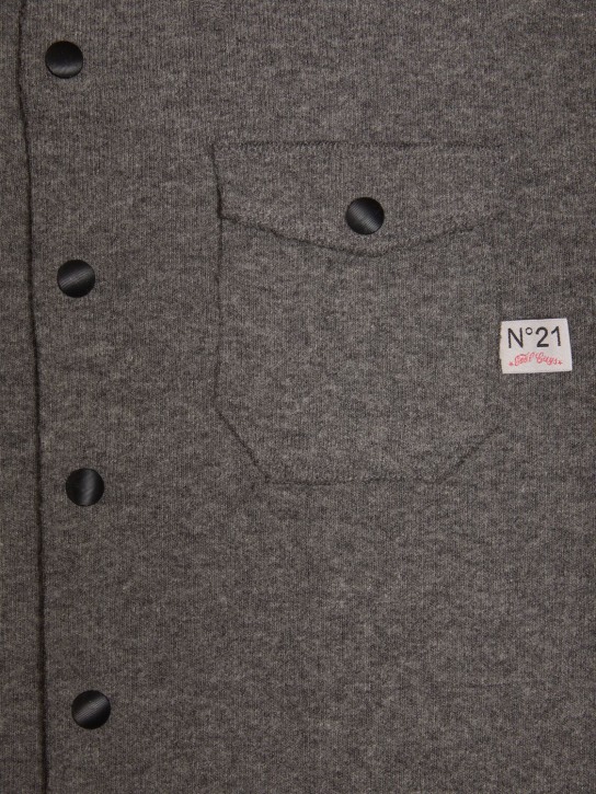 N°21: ウールブレンドオーバーシャツ - グレー - kids-boys_1 | Luisa Via Roma