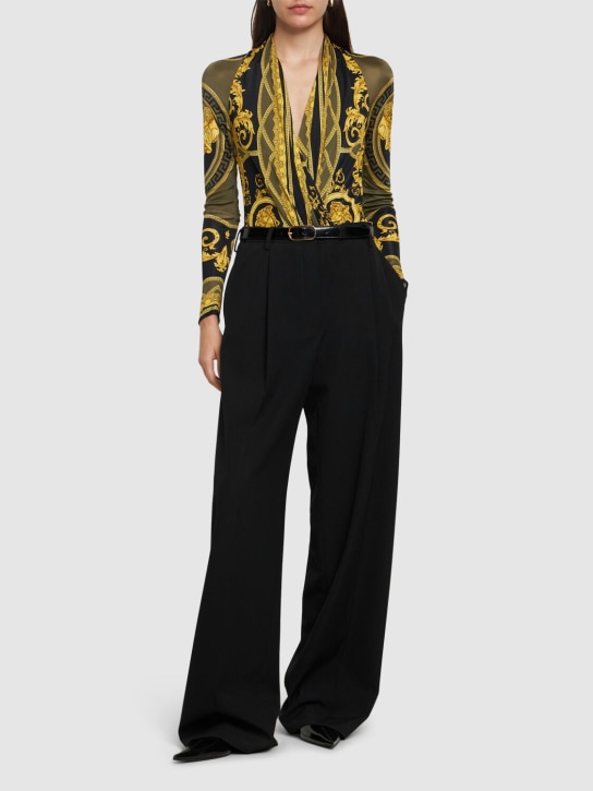 Versace: Body en jersey imprimé Baroque - women_1 | Luisa Via Roma