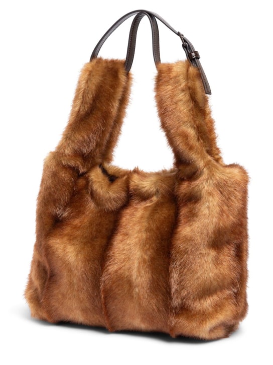 N°21: Poly faux fur bucket  bag - Kahverengi - kids-girls_1 | Luisa Via Roma