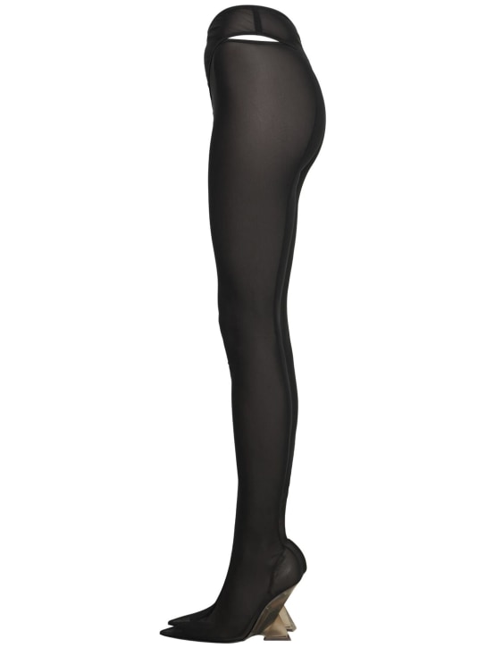 The Attico: 105mm Cheopissima nylon thigh high boots - Black - women_4 | Luisa Via Roma