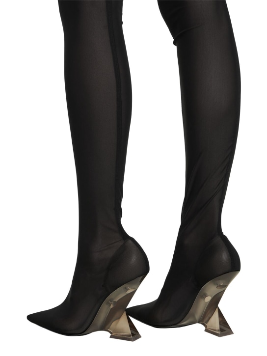 The Attico: 105mm Cheopissima nylon thigh high boots - Black - women_3 | Luisa Via Roma