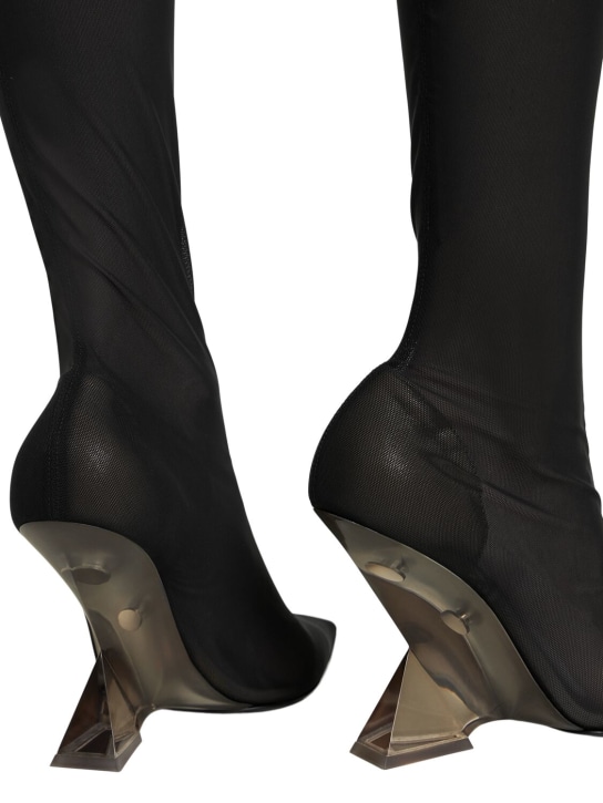 The Attico: 105mm Cheopissima nylon thigh high boots - Black - women_2 | Luisa Via Roma